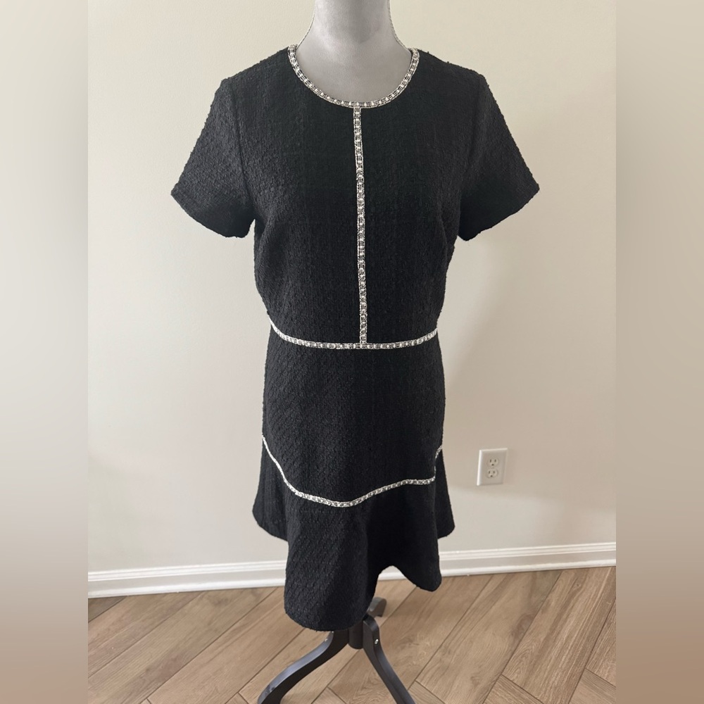 Ann Taylor Black Dress with White Trim